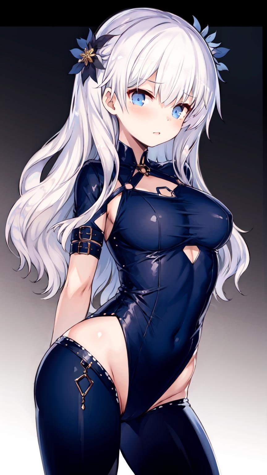 <lora:kurasuke-20:1>, 1girl, white hair, blue eyes, medium breasts, long hair, 