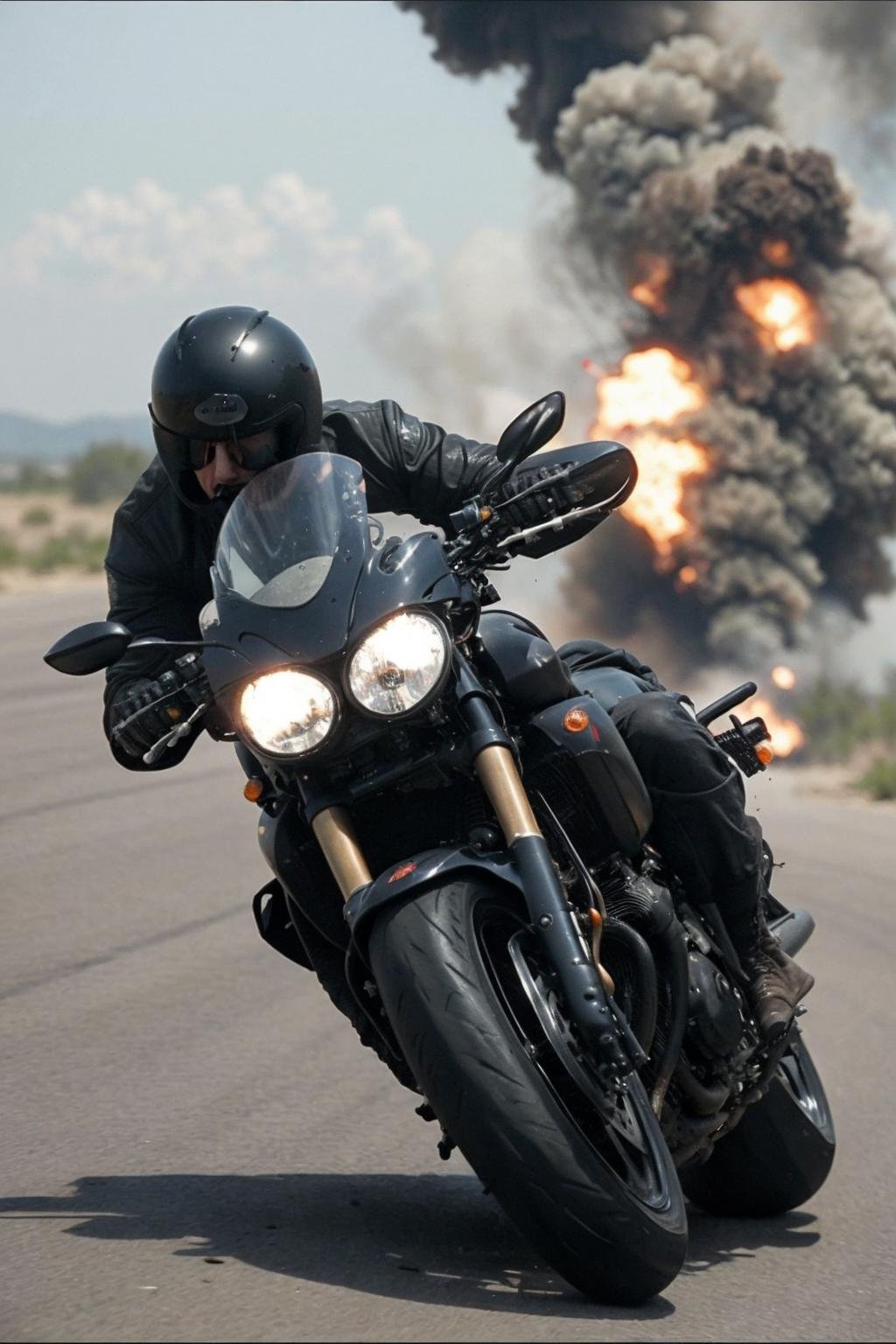 Tom Cruise,Mission Impossible,explosion,chasing motorbike