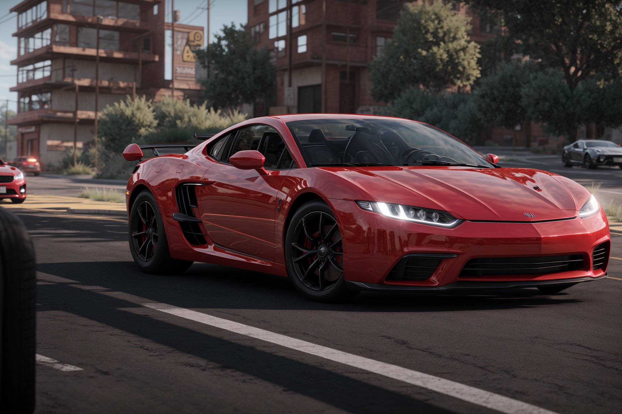 red car,  unreal engine 5