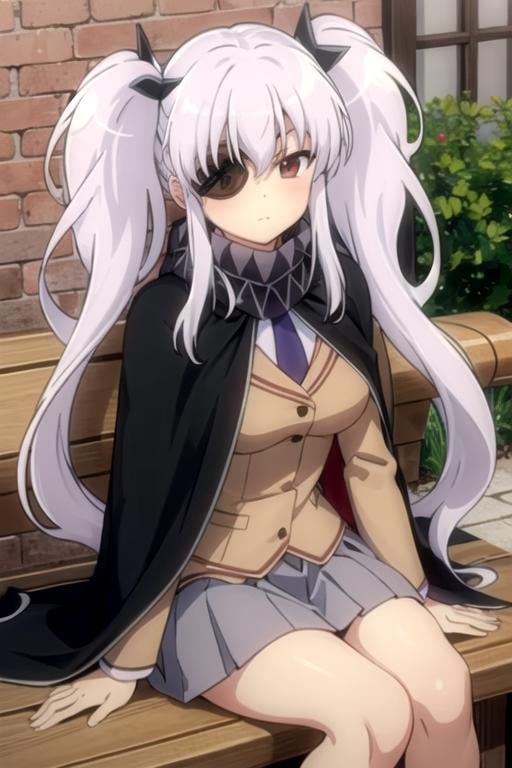 (((pixel-perfect, detail-perfect))), solo, 1girl,  <lora:yagyuu-senran:0.8>, yagyuu, school uniform, necktie, scarf, cape, blazer, looking at viewer, expressionless