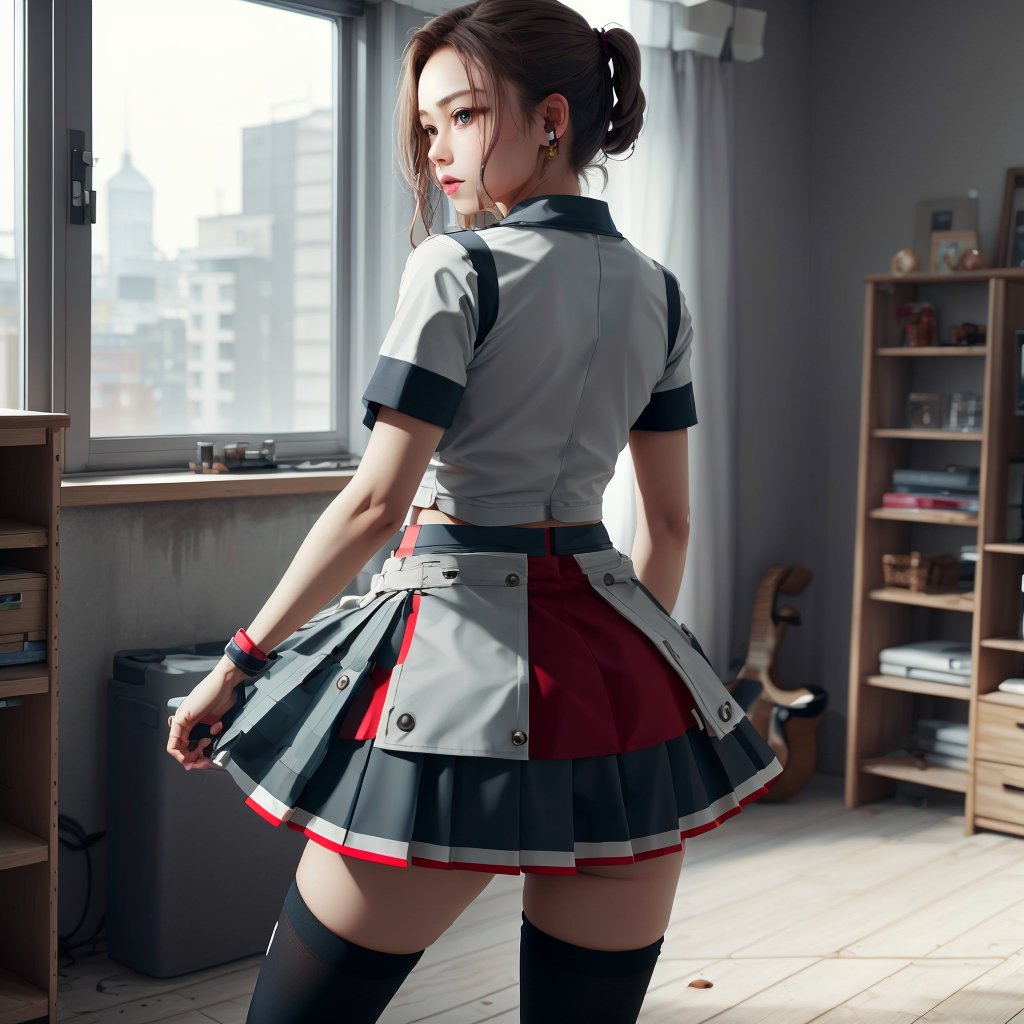 NESStyle Skirt, <lora:NESStyle:1>, (Masterpiece:1.3) (best quality:1.2) (high quality:1.1)