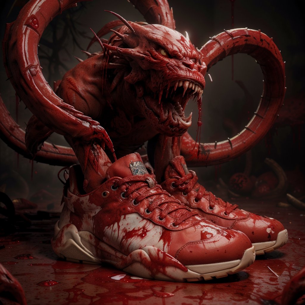 CarnageStyle, (blood_red:1.5), shoe, <lora:CarnageStyle:0.5>, organs,scary,mutation, (Masterpiece:1.3) (best quality:1.2) (high quality:1.1)