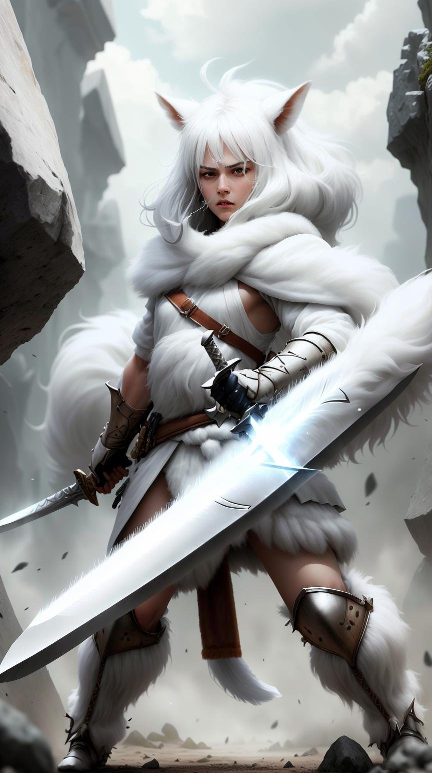 <lora:FluffyStyle:1> FluffyStyle White sword