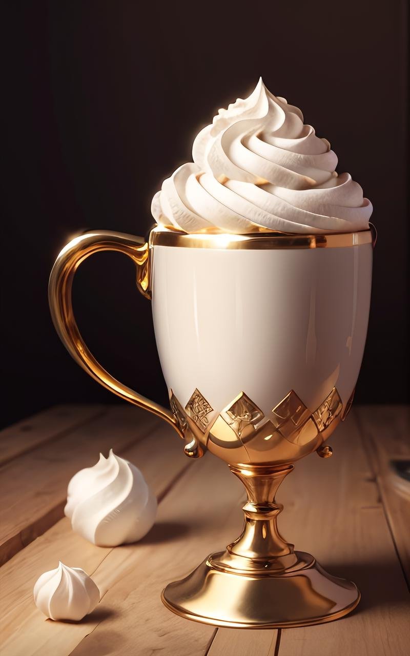 <lora:WhippedCreamTopStyle:0.1> WhippedCreamTopStyle:0.2 crystal cup, in a realistic environment