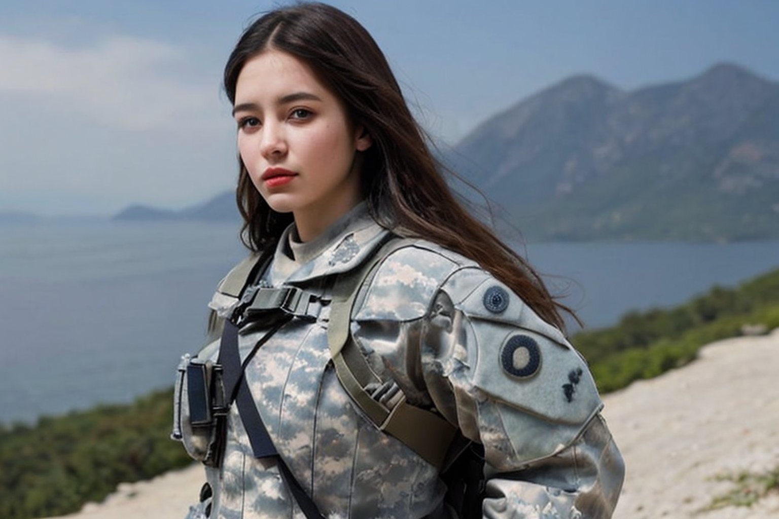 photorealistic, beautiful, masterpiece, 1 girl, full_gear_soldier,