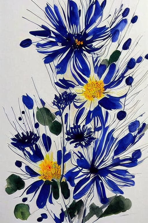 flowers , ink_art, ink style