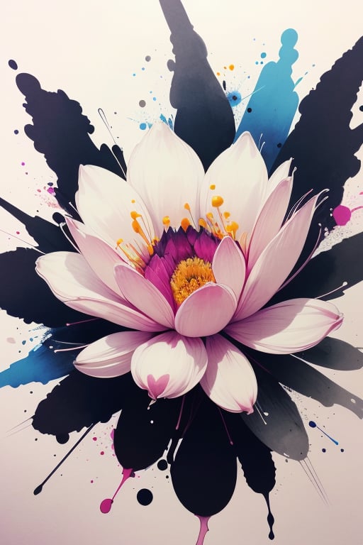 flower, ink_art, ink style