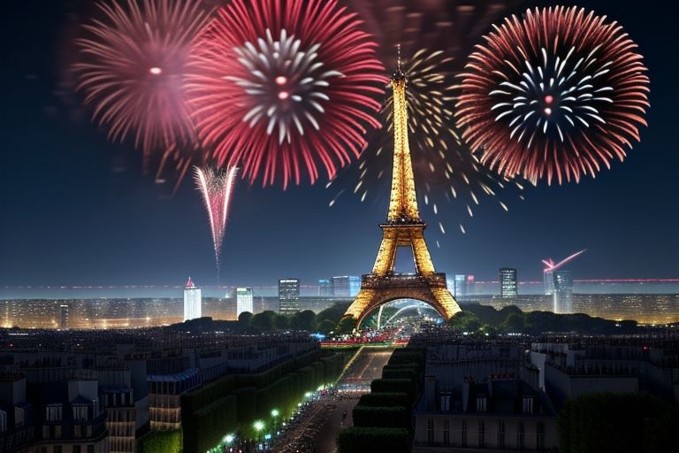 lovers,fireworks,seven colors,the paris tower,night, <lora:yh_18:0.4>