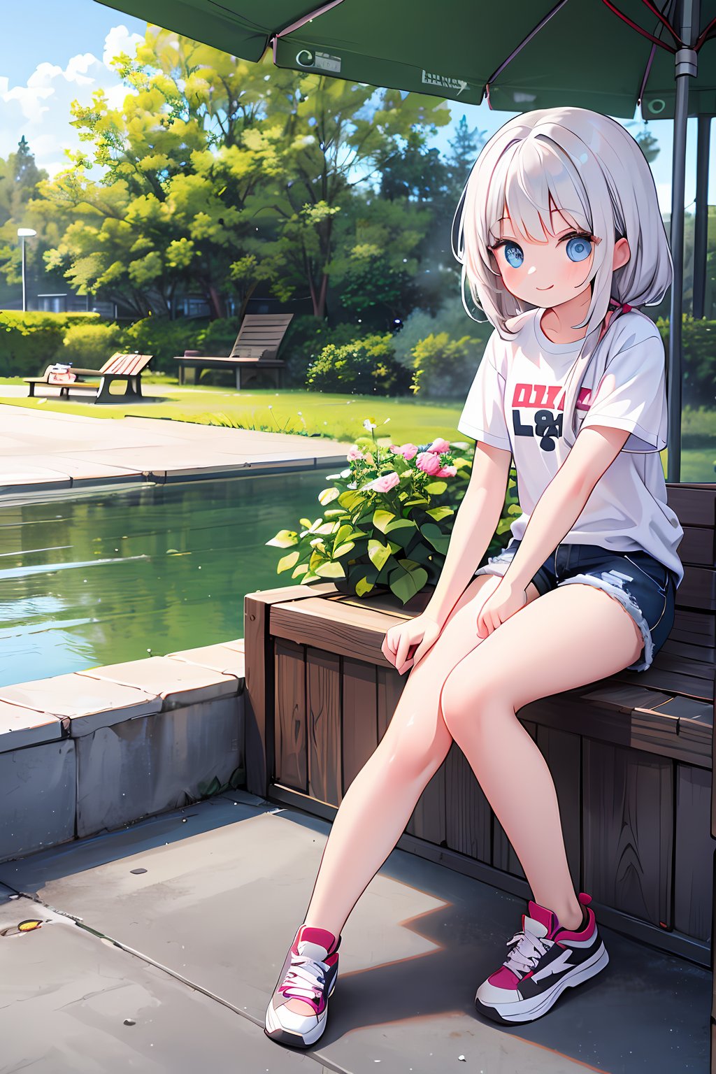 (absurdres, highres, ultra detailed, high resolution: 1.1)
BREAK
1 girl, solo, smile, on the amusement park,
BREAK
T-shirt, short shorts, sneakers,
BREAK
nice hands, perfect hands,