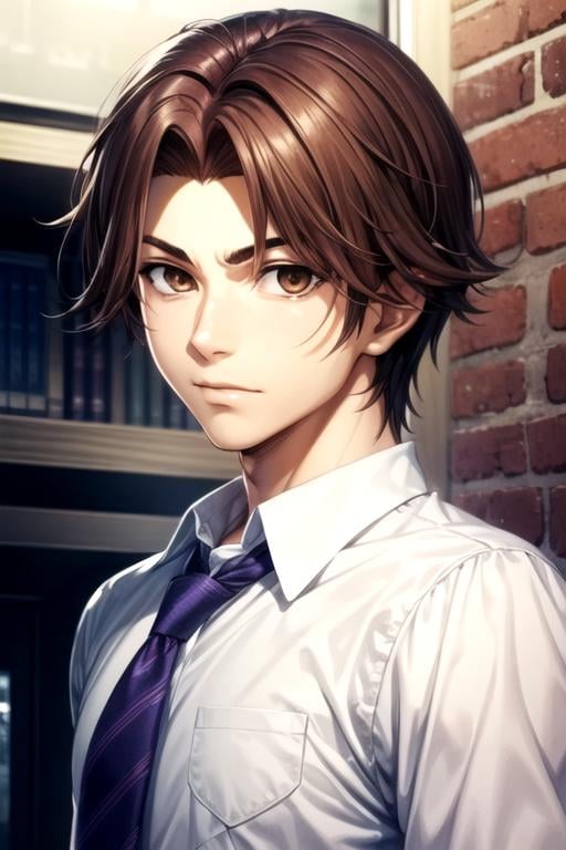 masterpiece, best quality, game cg, 1boy, solo, male focus, looking at viewer, upper body, , , , <lora:seidou_takizawa:0.66>, seidou_takizawa, brown hair, brown eyes, , Starfire, HDR