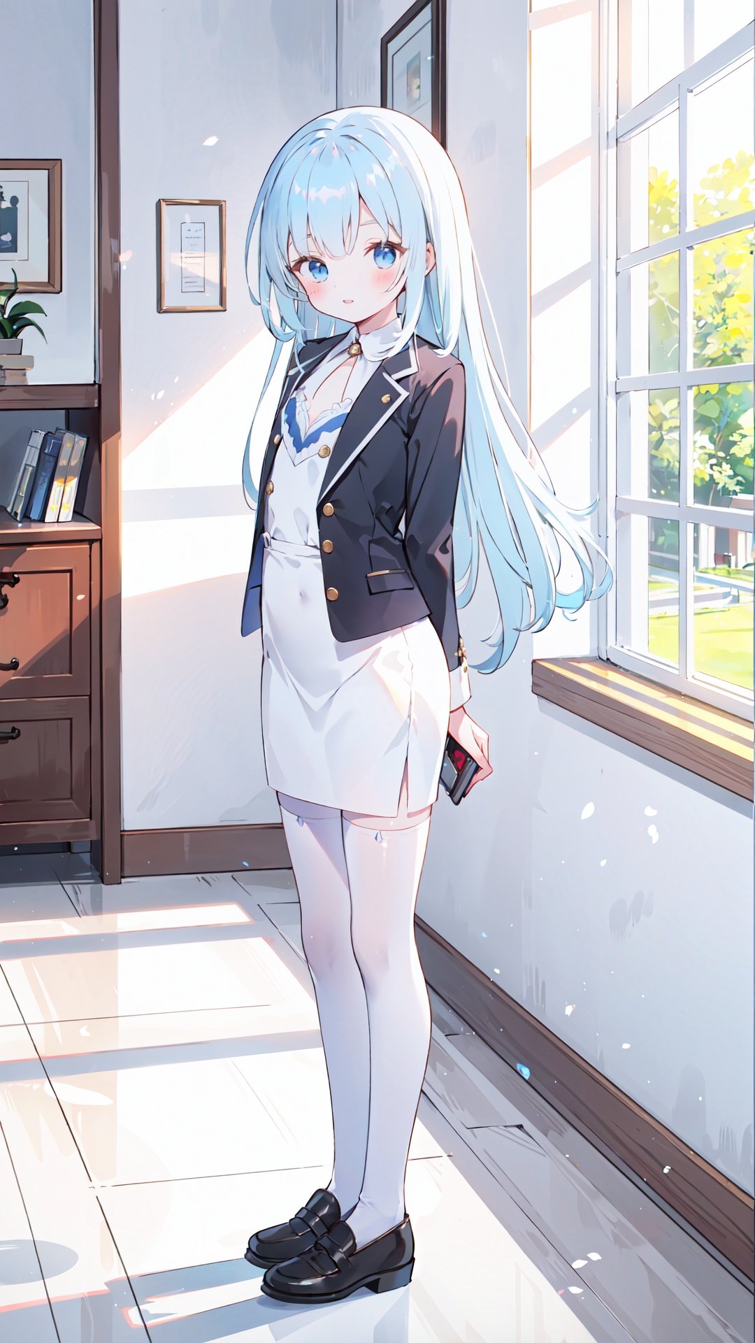  mod::0, RPK16suit, (flat chest:1.25), solo, chibi,
dre::0, tan fully fashioned stockings:0.9, silver suit jacket, silver white pencil skirt,
pos::0, parted lips:0.9, light smile, (dizzy:1.3), [head tilt], leaning forward, standing, (arms behind back), (glance:1.3),
stg::0, office tea room, indoors, white walls,
cam::0, from side, [from above], (lower body:1.2),
eff::0, by Gil Elvgren,