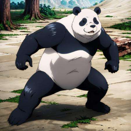 masterpiece,highres,high quality,extremely detailed,solo,<lora:PandaSenior001:0.7>,PandaSenior,1Panda,full body,fighting_stance,