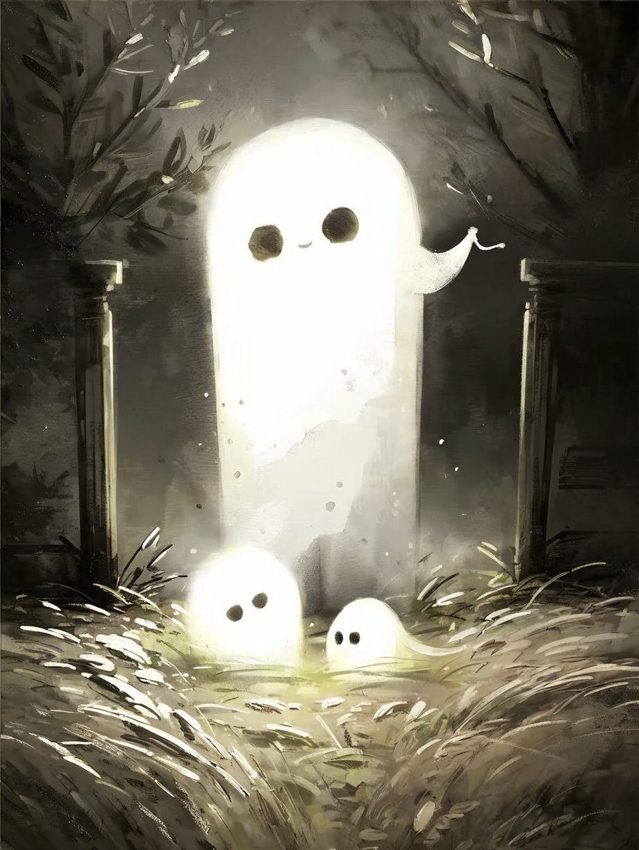 (((best quality,masterpiece,fine detailed,))),<lora:CJ wsj:1>,ghost,glowing ghost,night,cute ghost,, (best quality, high quality, masterpiece,),