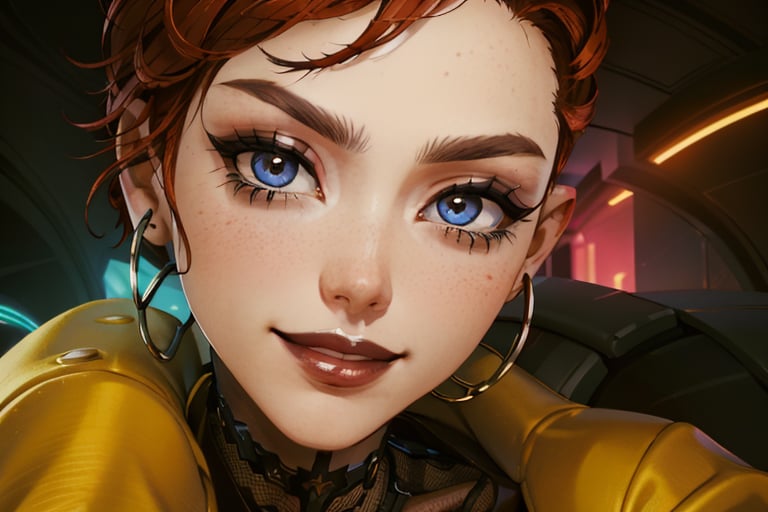 CyberAurore,  rich,  smile,  close up,  face,  bust,  selife, <lora:EMS-75118-EMS:1.000000>
