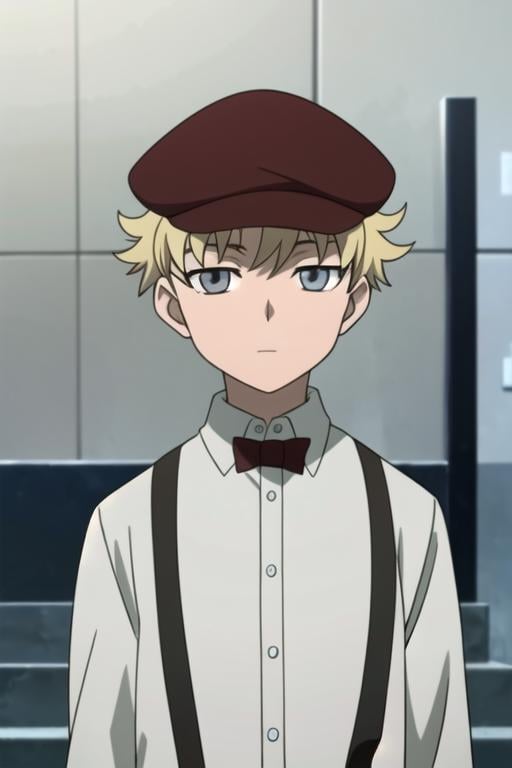 masterpiece, best quality, illustration, 1boy, solo, male focus, looking at viewer, upper body, depth of field, anime coloring, , <lora:july_darker_than_black:0.76>, july_darker_than_black, blonde hair, grey eyes, hat