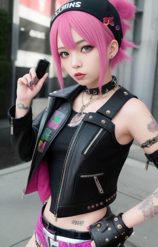 punk girl,8K,Hayao Miyazaki