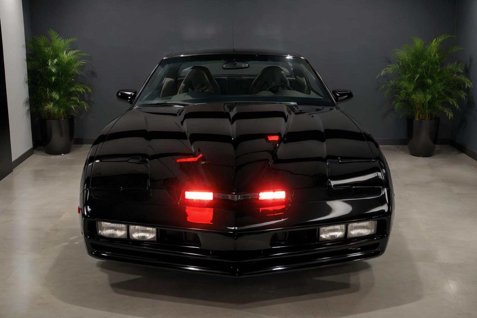 <lora:LoHa_SuperKittV2:0.7> sprkttRecreate K.I.T.T. from Knight Rider with the utmost attention to detail and in the highest possible quality. Generate an 8K-resolution image that features K.I.T.T. against a backdrop bathed in atmospheric volumetric lighting, emphasizing the car's iconic design. Strive for the highest quality and detail, ensuring that the final shot is a masterpiece that truly does justice to the legendary vehicle from Knight Rider.