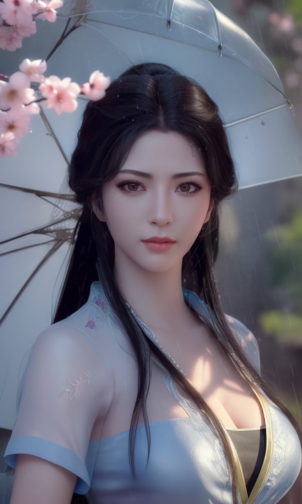 (,1girl, ,best quality, )<lora:DA_南宫婉-凡人修仙传:0.8>,, ,ultra realistic 8k cg, flawless,  tamari \(flawless\), professional artwork, famous artwork, cinematic lighting, cinematic bloom, perfect face, beautiful face, fantasy, dreamlike, unreal, science fiction,  luxury, jewelry, diamond, pearl, gem, sapphire, ruby, emerald, intricate detail, delicate pattern, charming, alluring, seductive, erotic, enchanting, hair ornament, necklace, earrings, bracelet, armlet,halo,masterpiece, fantasy, realistic,science fiction,mole, ultra realistic 8k cg, ,tamari \(flawless\),  medium breasts,cherry blossoms,wet clothes,lace, lace trim,   lace-trimmed legwear,(((Best quality, masterpiece, ultra high res, (photorealistic:1.4), raw photo, 1girl, wet clothes, rain, sweat, ,wet, )))   (()), (),
