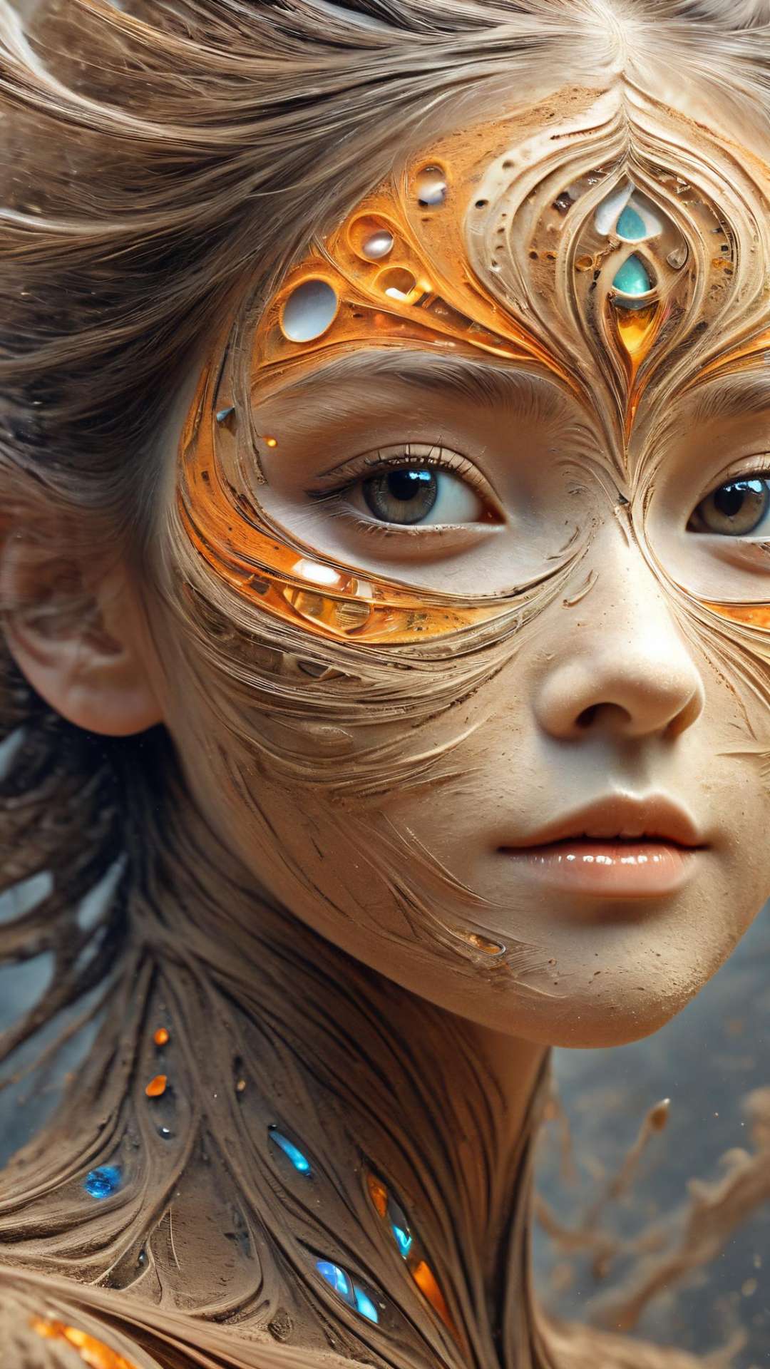 Masterpiece,high quality,soil element,sand,(1girl),extreme detailed,(fractal art:1.3),colorful,highest detailed,(a girl made of sand),