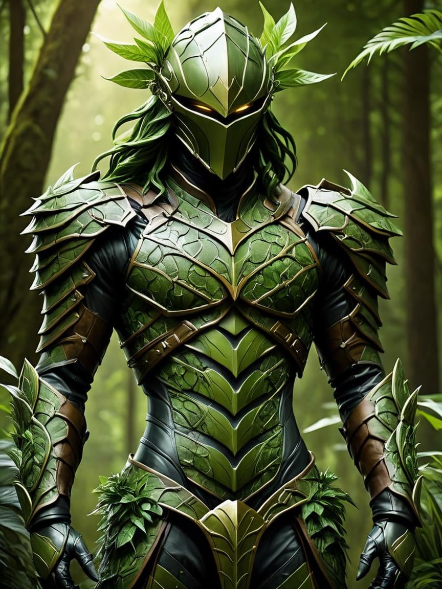 concept art <lora:MidJ_Last_500_-_Experiment:1>, a close up of a statue of a man with armor and plants, vegetal dragon cyborg, ornate armor covered in thorns, snake skin armor forest dryad, male full body organic armor, mechanical vegetal cyborg, organic armor, segmented organic armor, techno organic armor, detailed bronze armor, plant armour, detailed rusty armor, stylish leather armor, wooden bark armor . digital artwork, illustrative, painterly, matte painting, highly detailed