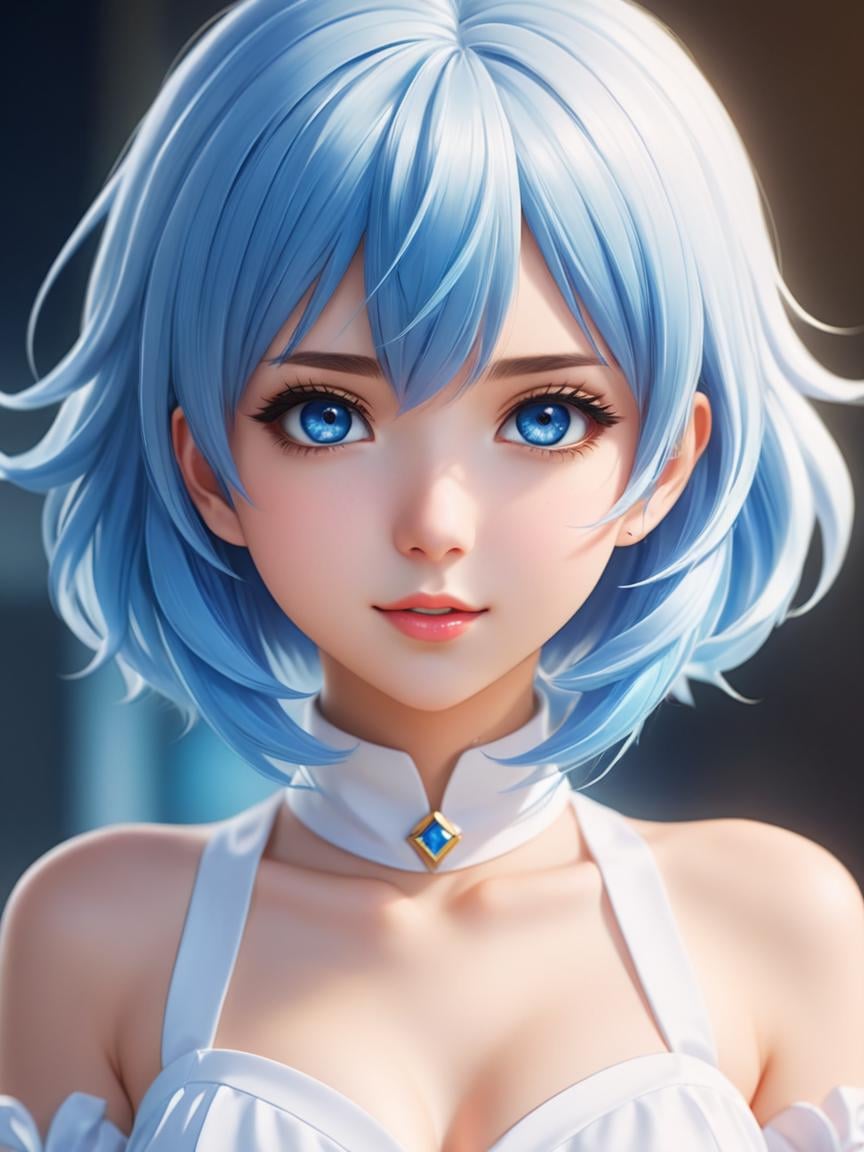 anime artwork <lora:MidJ_Last_500_-_Experiment:1>, anime girl with blue hair and blue eyes in a white dress, an anime portrait of cirno, cute anime girl portrait, portrait anime girl, anime girl portrait, stunning anime face portrait, detailed portrait of anime girl, beautiful anime portrait, realistic anime style at pixiv, realistic anime artstyle, anime character portrait, cute anime girl portraits, photorealistic anime girl render . anime style, key visual, vibrant, studio anime, highly detailed . anime style, key visual, vibrant, studio anime,  highly detailed