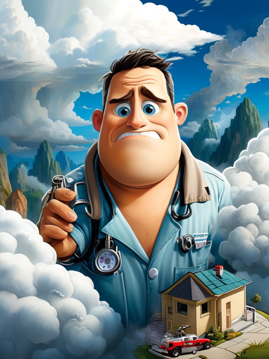 Real estate photography style Cartoon of a Cloudy Roc, Paramedic, Fearful, Magical Realism, 4k, highly detailed,  <lora:FF-Midj-Top-v0565:1> <lora:FF-idle-WALLP:0.69> <lora:MidJ_Last_500_-_Experiment:0.19> <lora:FF-Midj-Last-v0563:0.11> <lora:FF-Midj-Top-v0564-FA-TX:0.34> <lora:FF-idle-ColorZ:0.469> . Professional, inviting, well-lit, high-resolution, property-focused, commercial, highly detailed