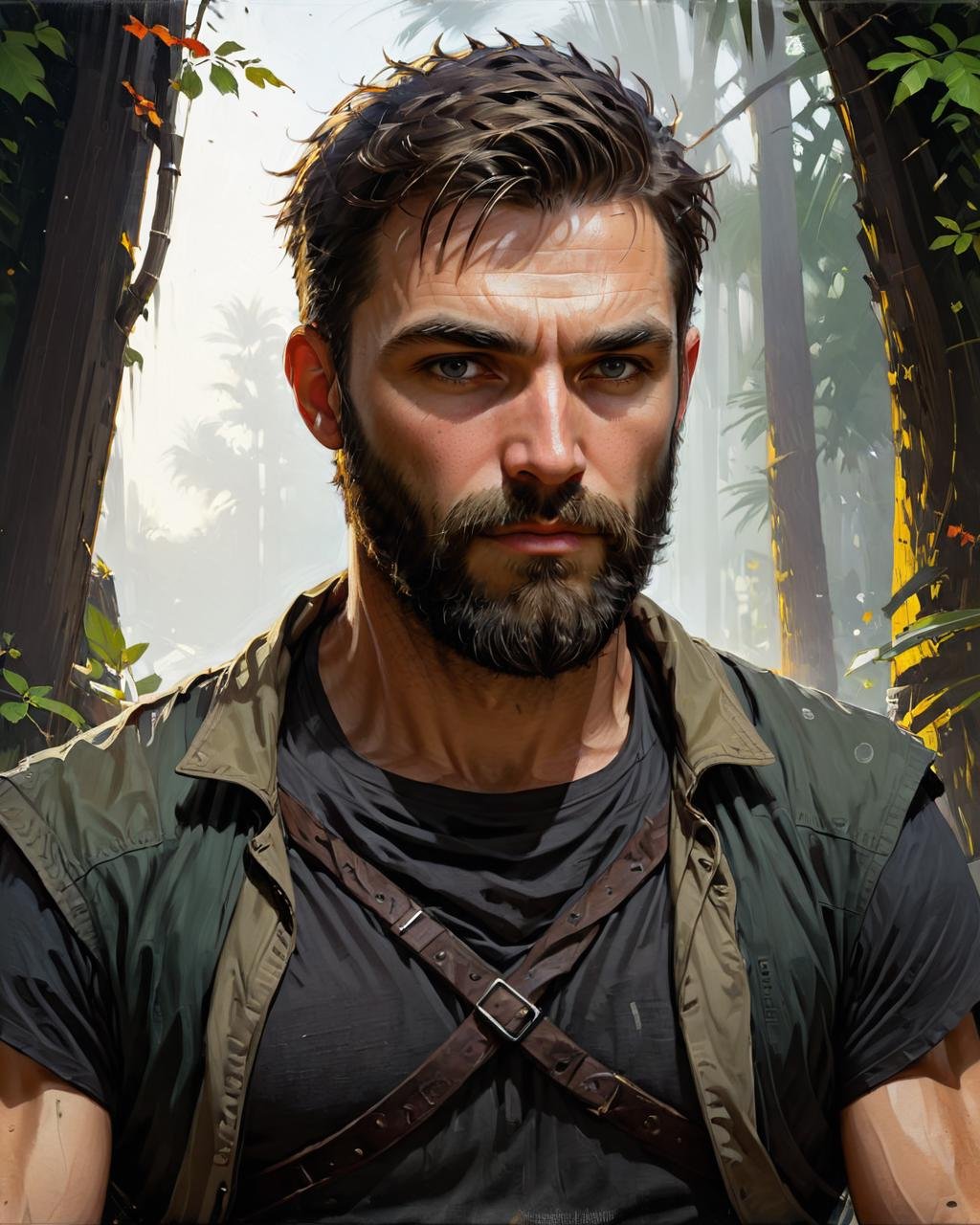 concept art <lora:FF-Week2-MJ-RIsing:1> a painting of a man with a beard, james gurney painting style, craig mullins dappled lighting, craig mullins greg rutkowski, craig mullins nekro, craig mullins style, craig mullins dark key, stefan koidl inspired, by Craig Mullins, wojtek fus, by Ludwik Konarzewski Jr, by Daniel Ljunggren . digital artwork, illustrative, painterly, matte painting, highly detailed