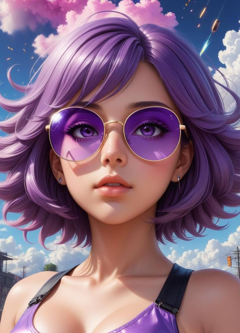 Hyperrealistic art <lora:FFelf-LiFFe-FFusion-LoRA-FA-TX10_v2:1> anime artwork (Vector image:1.3) of (Illustration:1.3) anime artwork (Vector image:1.3) of (Illustration:1.3) a girl wearing sunglasses with latex, detailed portrait of anime girl, detailed face and eyes, hyperrealistic illustration, ultra detailed face and eyes, super detailed face and eyes, hyper realistic illustration, rendering of close up portrait, highly detailed face and eyes, detailed realistic painting, realistic face and details, detailed body and eyes, hyper realistic reflections, realistic detailed painting, (Flat style:1.3), Illustration, Behance, (BW:1.3) . anime style, key visual, vibrant, studio anime, highly detailed abstract studio background, cinematic lighting, reflections, HDR, 8k resolution, cinematic anime still, smooth, sharp focus, realistic, movie grain, anime movie aesthetic colorful smoke and colorful clouds coming out of it, explosion of data fragments, explosion, background explosion, cinema 4 d art, shattering, beeple. hyperrealism, explosion background, rendered in cinema 4 d, rendered in cinema4d, explosive background, (Flat style:1.3), (Purple hue:1.3), close portrait, (manga:1.3), beautiful, attractive, handsome, trending on ArtStation, DeviantArt contest winner, CGSociety, ultrafine, detailed, studio lighting . anime style, key visual, studio anime, highly detailed . Extremely high-resolution details, photographic, realism pushed to extreme, fine texture, incredibly lifelike