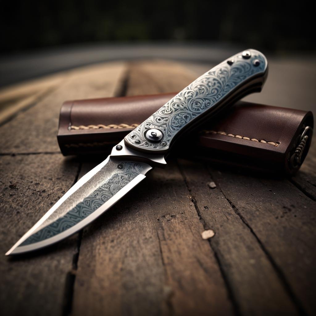 Thick layered papercut art of photograph, Street level shot of a Traditional folding knife, detailed with Waxed cotton patterns, Simple illustration, award winning, film grain, film camera, Selective focus, HDR, product showcase <lora:Knife_XL_FFusion:1> . Deep 3D, volumetric, dimensional, depth, thick paper, high stack, heavy texture, tangible layers