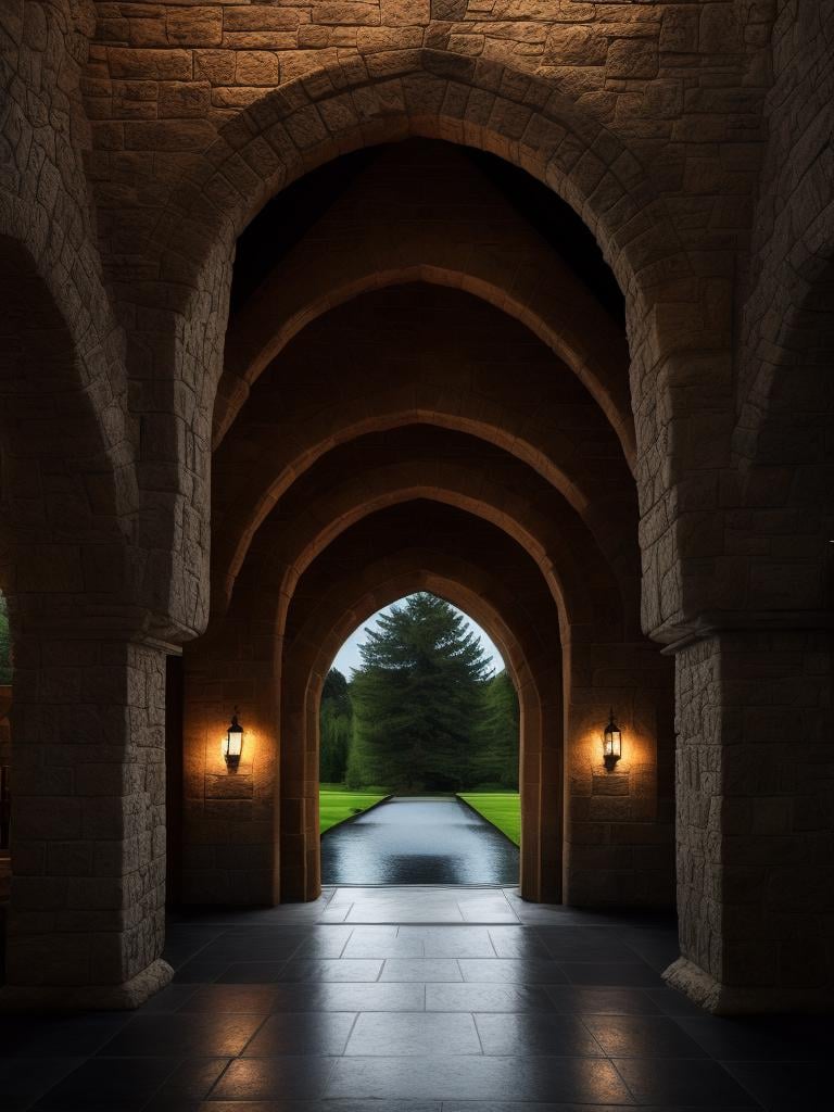 Intricately detailed stone luxurious fantasy castle arch column stone walls, (masterpiece) (best quality) (detailed) (8k) (HDR) (wallpaper) (cinematic lighting) (sharp focus) (intricate) Game of Thrones hogwarts PaintStyle4 protogemb2