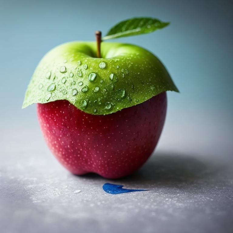 a close up of an apple with water in it, ship in a bottle, surreal water art, creative photo manipulation, realistic refraction, exquisite imaginative poster art, by Vasile Hutopila, fairy tale illustrations, photoshop water art, naturecore, children's book art, nilian animation studio, inside water, photo - manipulation, golden apple