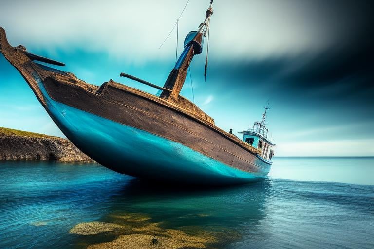 a large anchor sitting in the middle of a body of water, best on adobe stock, stand up with the sea behind, amazing depth, by Adam Marczyński, sunken ship, middle of the ocean, incredible depth, chaotic sea setting, boat, by Aleksander Kobzdej, by Aleksander Gierymski, harbor, maritime