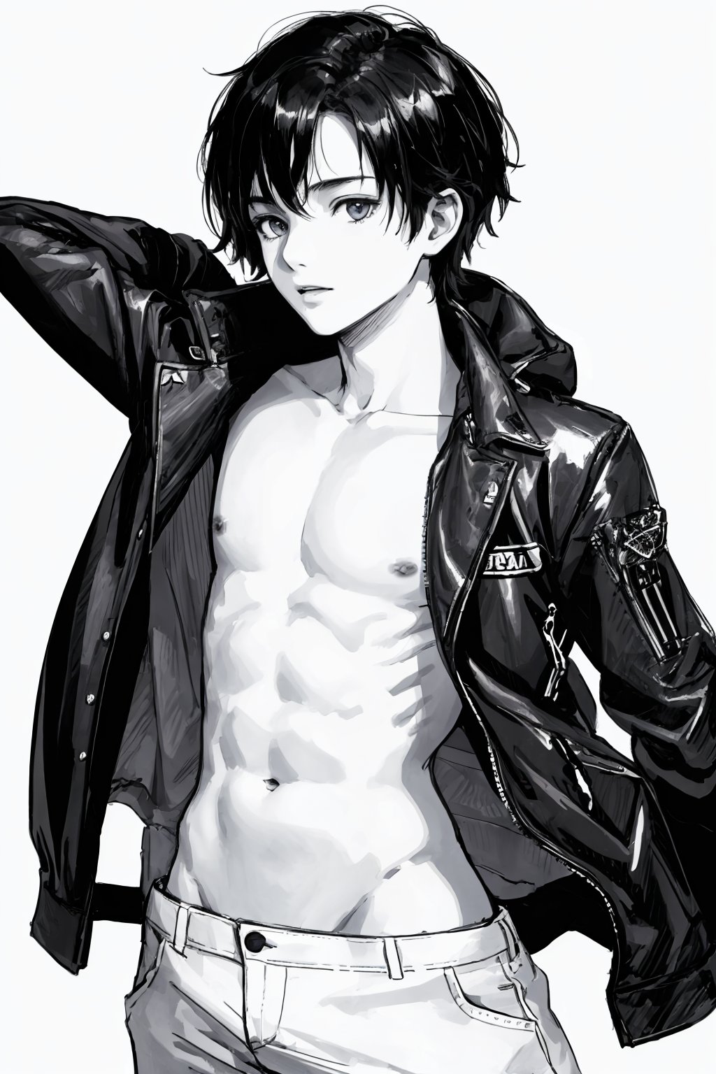 (best quality:1.2), (hyper detailed),

White background, 1boy, naked_shirt, 