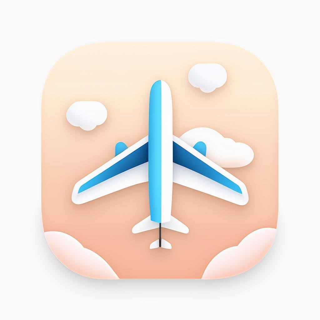 airplane, sky, minimalist, ios icon app, dribbble, icredm<lora:IconsXLRedm:1>