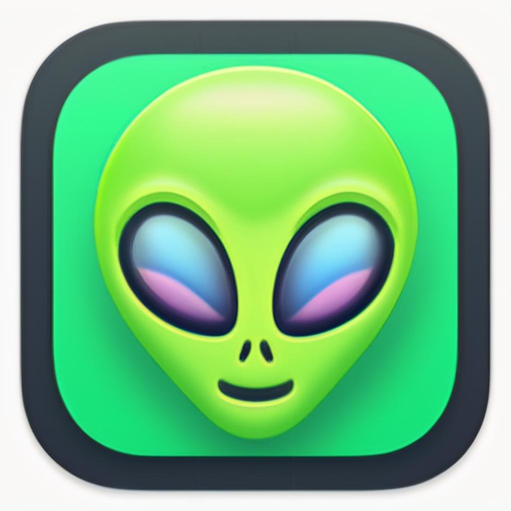 a alien,icons, ios icon app, icons app,<lora:IconsRedmondV2-Icons:1>