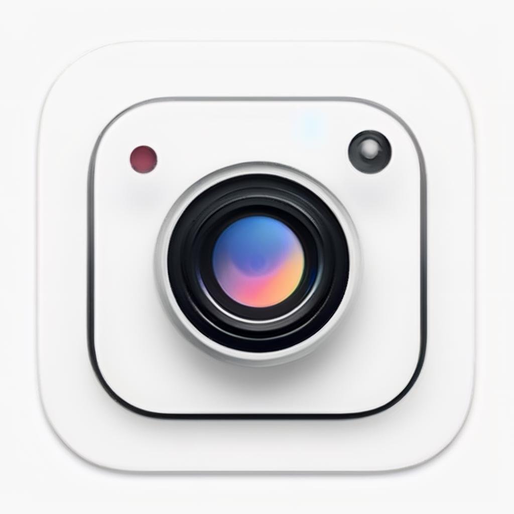 a camera, minimalist,icons, ios icon app, icons app,<lora:IconsRedmondV2-Icons:1>