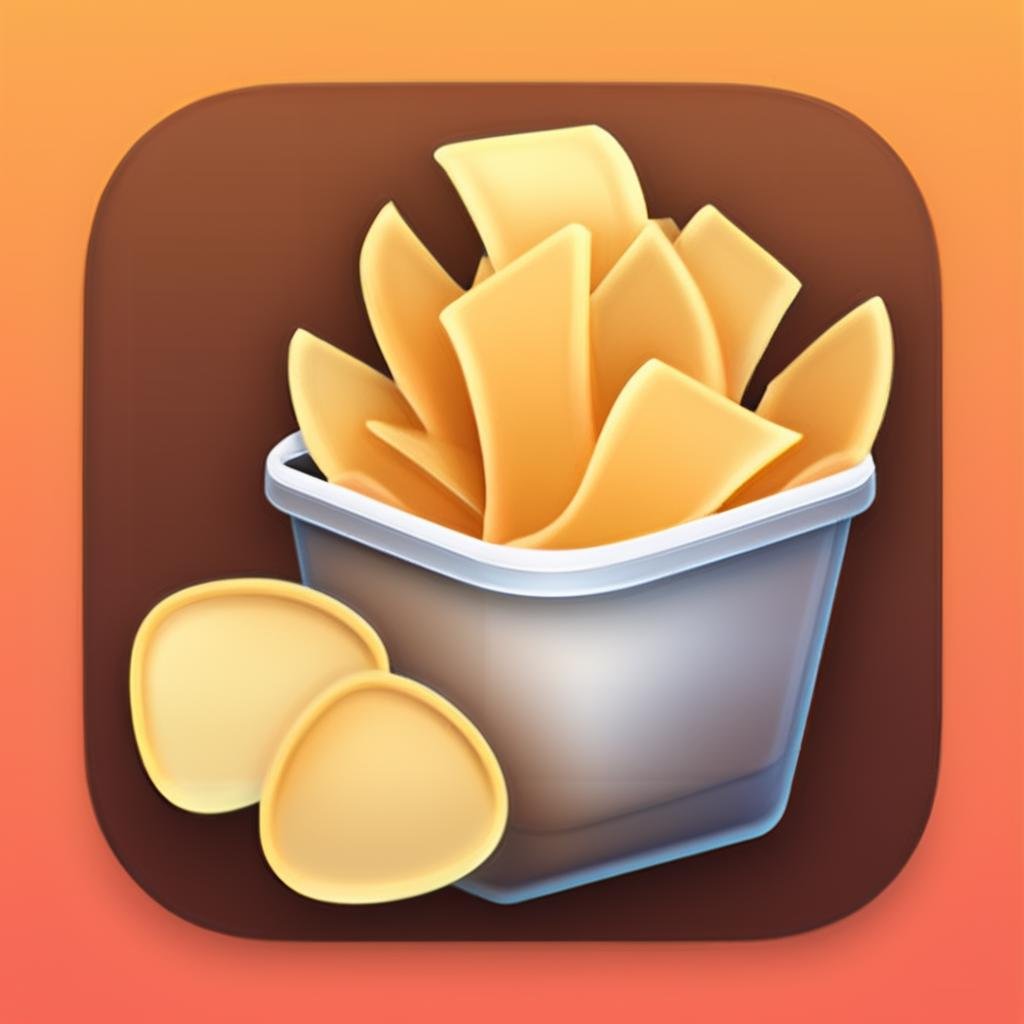 a potato chips,icons, ios icon app, icons app,<lora:IconsRedmondV2-Icons:1>