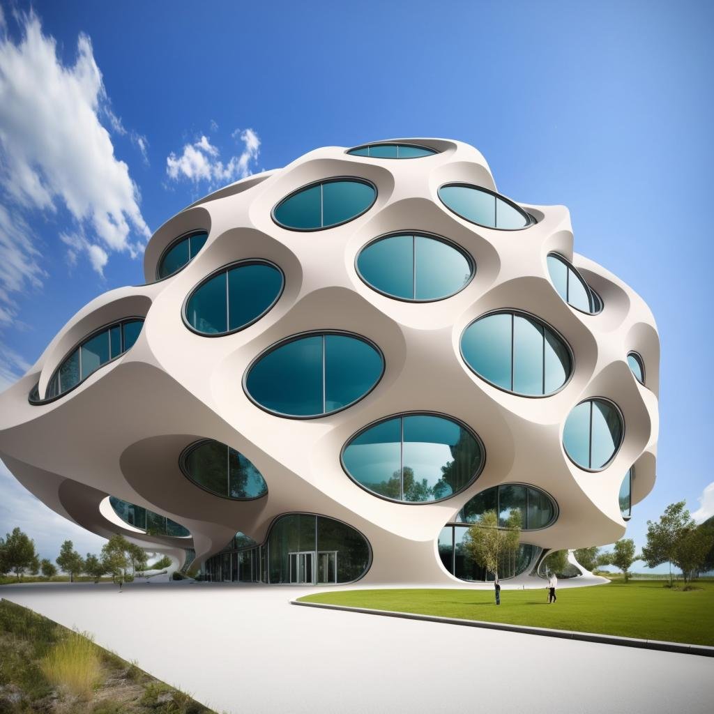 the infinite building, futuristic and organic, realistic