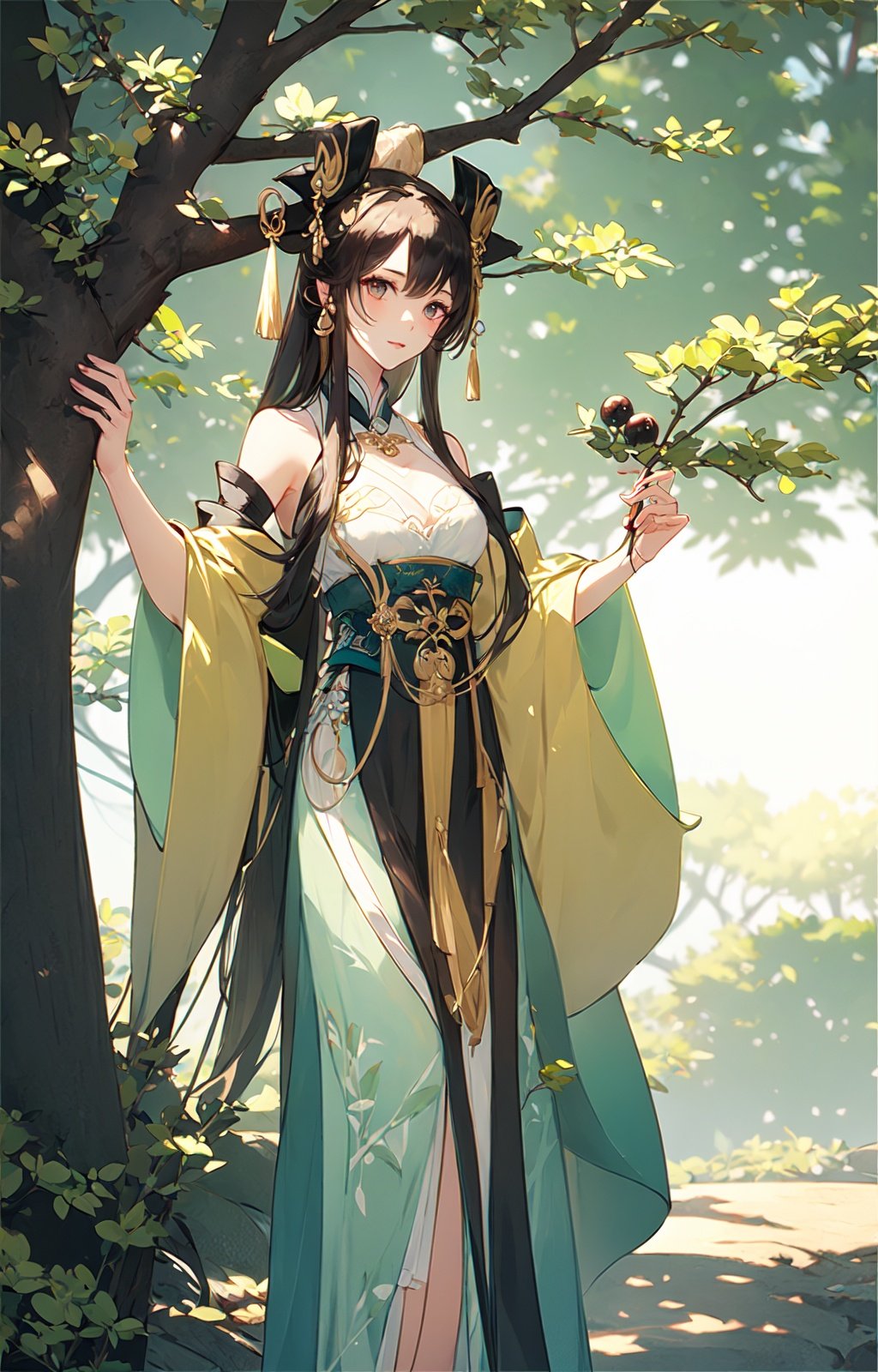 1girl,hanfu,tree 