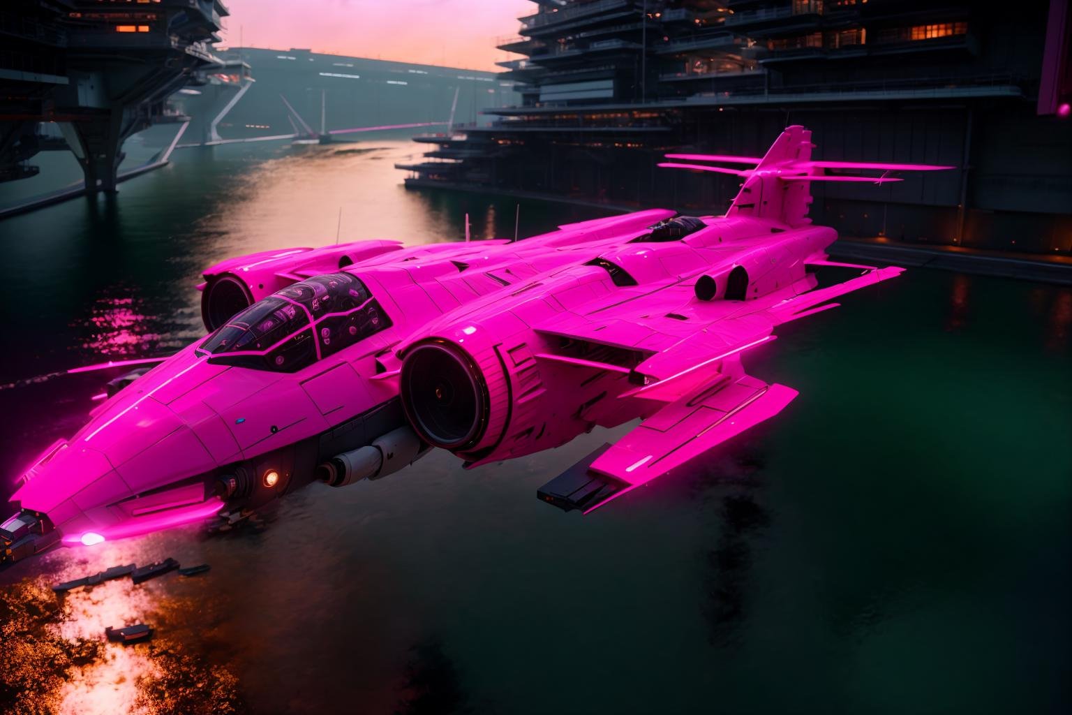 <lora:zxrspc_v3:1> Cherry Blossom Pink zxrspc, masterpiece, best cinematic quality, photorealistic highly detailed 8k raw photo, volumetric lighting, volumetric shadows, reflective fuselage, A floating city in the clouds, where people live amidst the mist and walkways suspended in the air