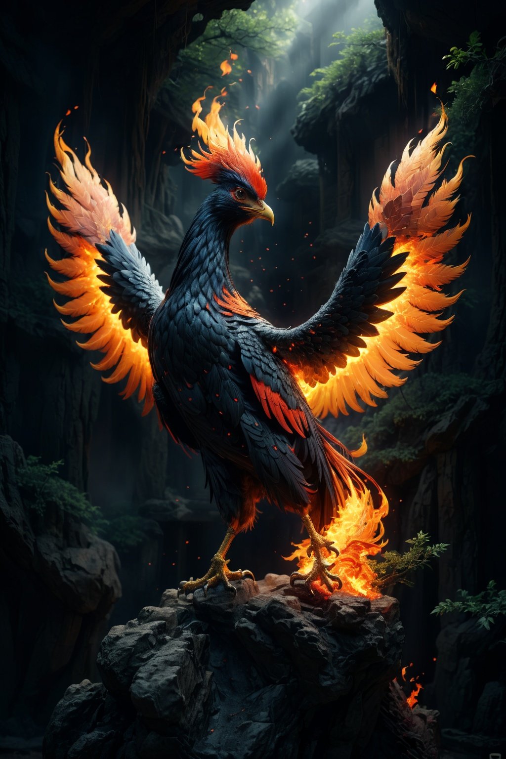  yiji,An Eastern Fire Phoenix,medium format photography,film,photo realism,DSLR,10k uhd,hdr,digital dappled.c4d,,