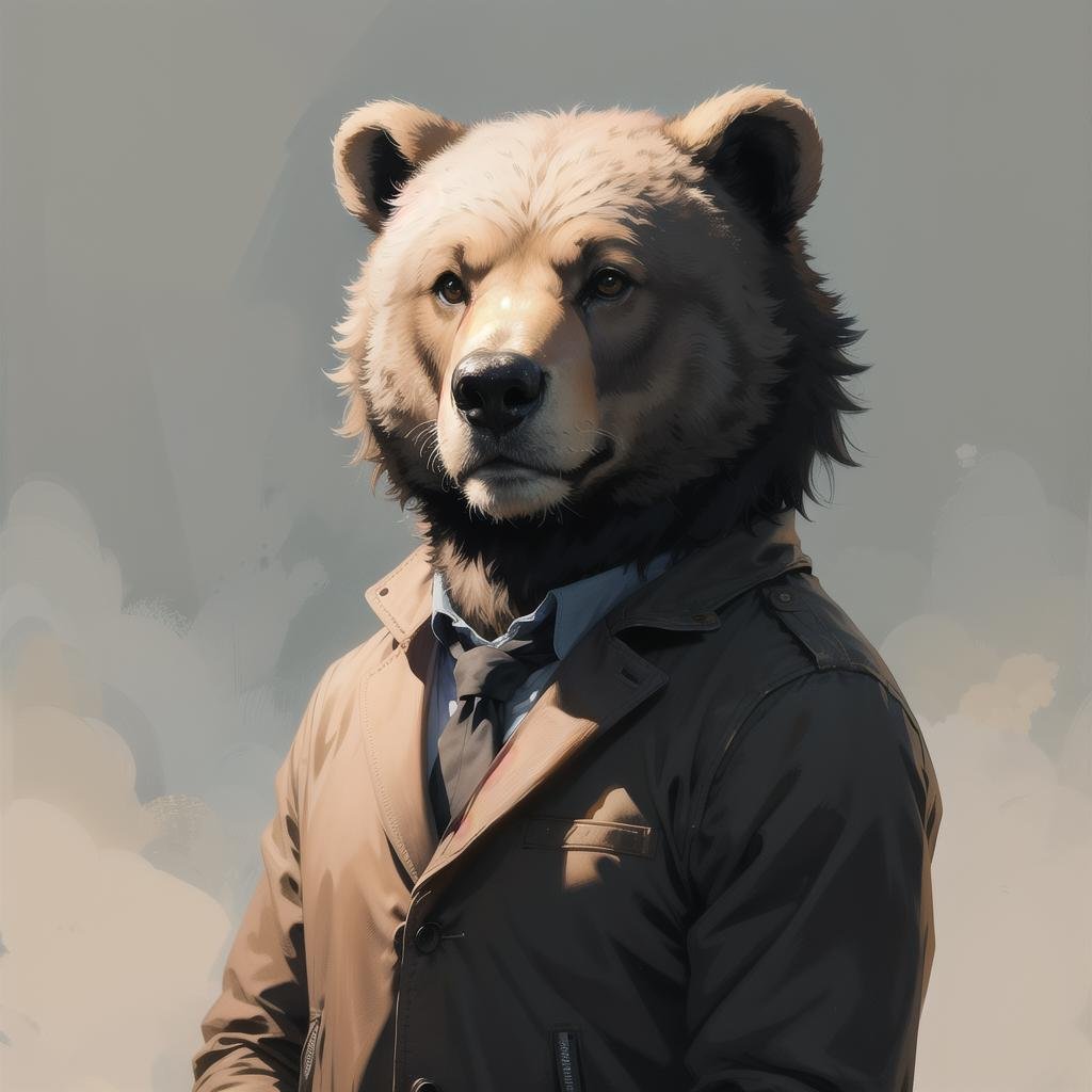 anthropomorphic bear, solo, (simple background:1.3), upper body, best quality, masterpiece,  <lora:Anthro_Tanktops-08:0.6>