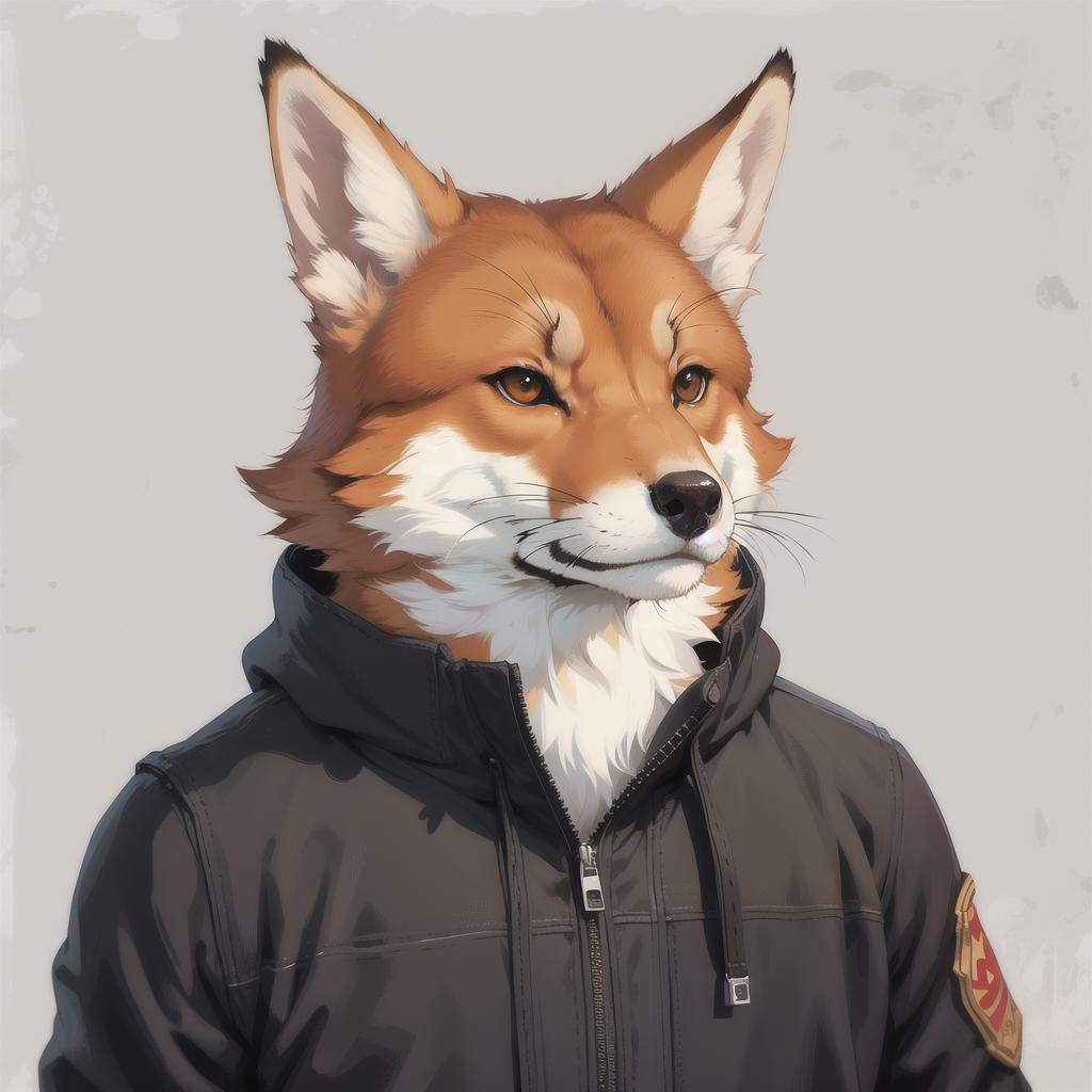 anthropomorphic fox, solo, (simple background:1.3), upper body, best quality, masterpiece,  <lora:Anthro_Tanktops-08:0.6>