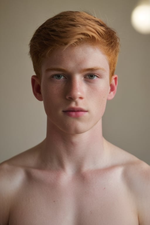 a 18 years old handsome teen Ginger Irish Boy at home, sharp focus, finely detailed eyes and face, short hair, fade haircut, male_only, sharp skin, masterpiece, photorealistic, ultra-detailed, fine skin detail, best, super fine, best quality, ultra highres, 8k, RAW photo, Ginger Irish,
