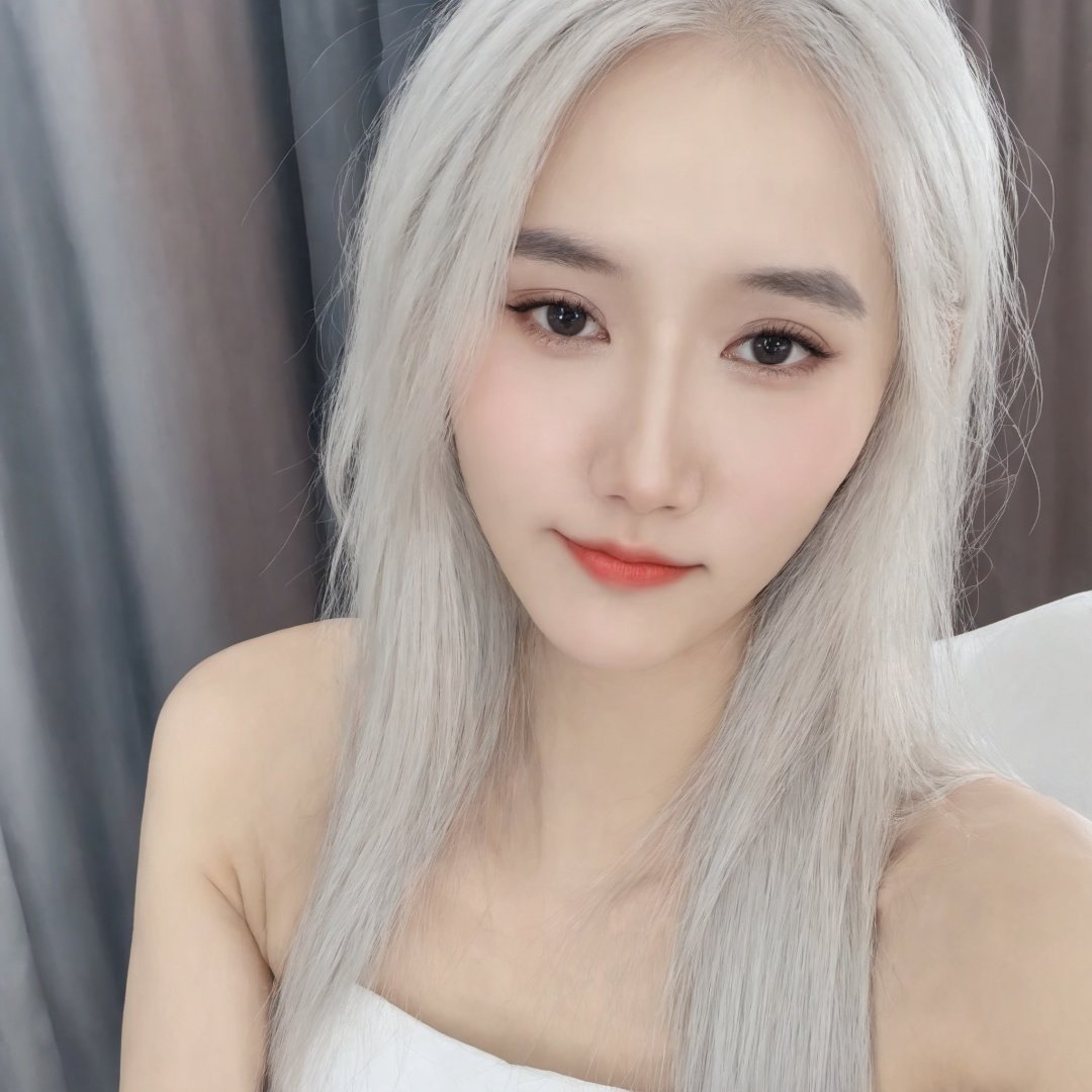 ZXM_transparent,RAW photo, 1igrl, goddess, white hair, blush, (smile:0.8), upper body, (high detailed skin:1.2), 8k uhd, dslr, soft lighting, high quality, film grain, Fujifilm XT3, gonggongshi, water, qzclothing_white,