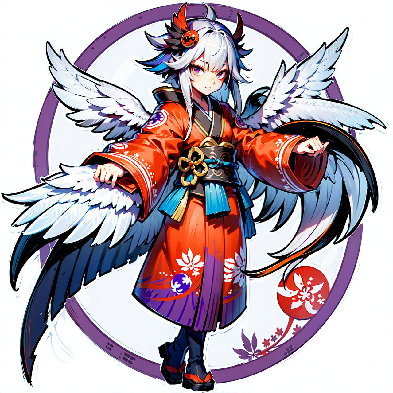 Man, Tengu, Onmyoji, Bird's Be | image created by | Tensor.Art