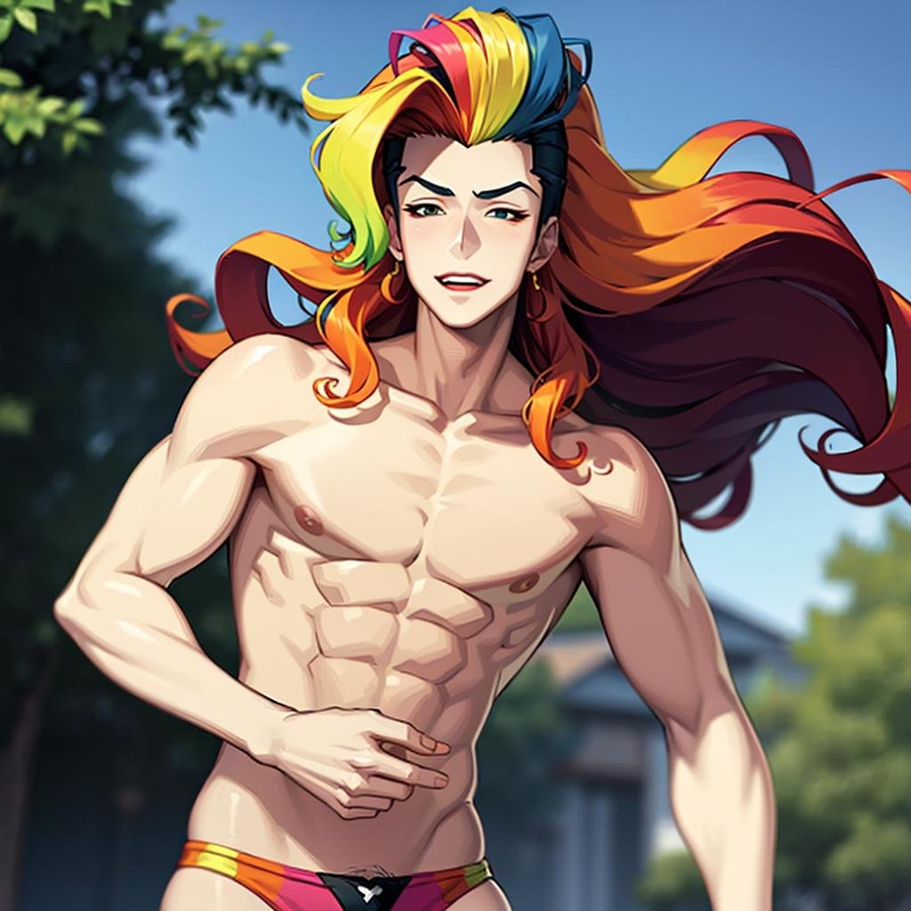 <lora:Muramasa_9600:0.8>best quality, masterpiece, 1boy, Raichou, multicolored hair