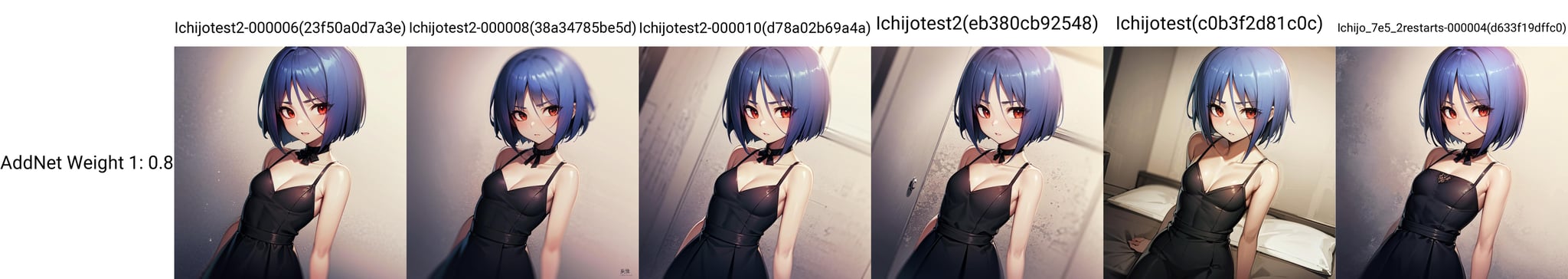 solo, Ayane Ichijou, red eyes, blue hair, short hair, formal, black dress