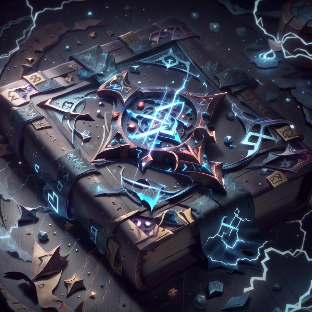 <lora:ThunderMagic-22:1>, thundermagic , excessive energy ,  charged aura, blue grimoire, A blue book of spells in mystical cover, studded with a rune , gameicon,<lora:GameIconResearch_book3_Lora:0.7>,,masterpiece,best quality, masterpiece, HD Transparent background, (simple background:1.2), dark background, 