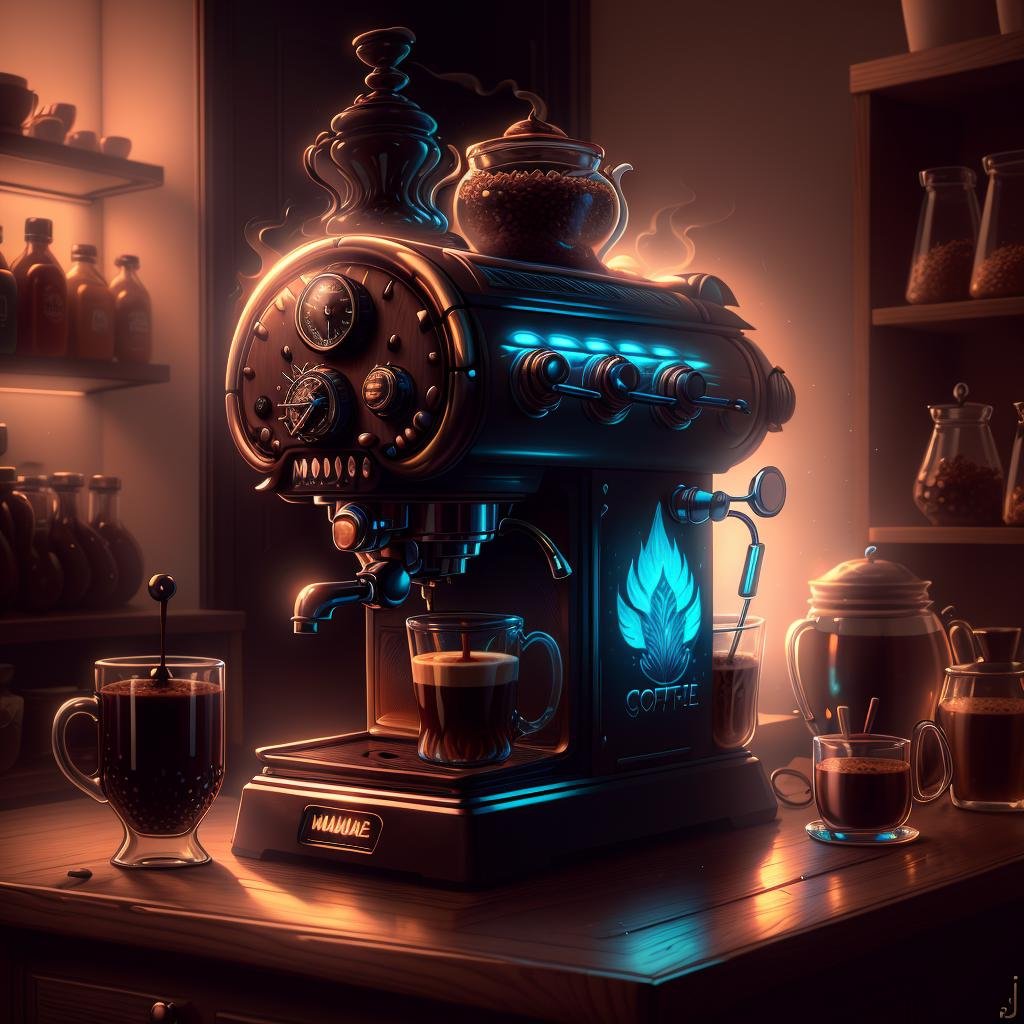 masterpiece, absurdres, extremely detailed,<lora:Mumfordai:0.6>, Mumfordai, coffee machine, day, volumetric lighting,